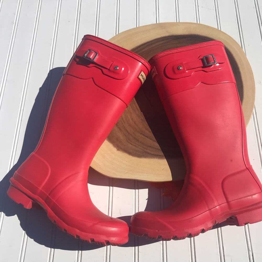 Hunter Hot Pink Wellies Rain Rubber Boots - Picture 1 of 8